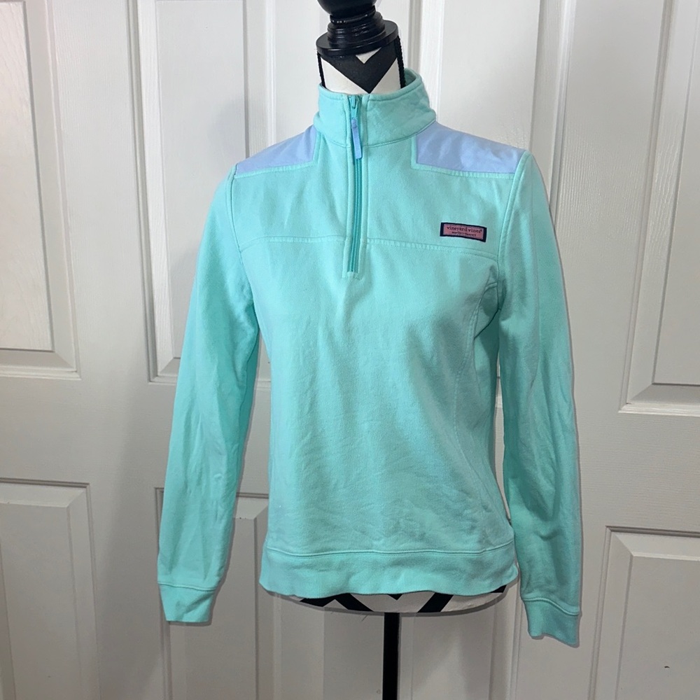 Vineyard Vines Aqua Shep Shirt Quarter-Zip Pullover
